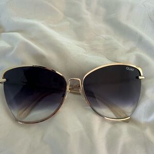 Quay Australia Gold Frame Black Gradient Cat-Eye Sunglasses